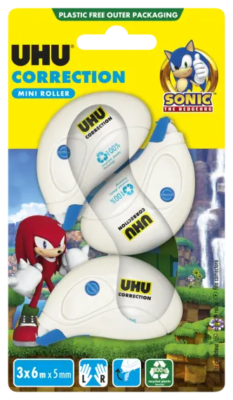 Correcteur Ruban UHU Rollers Mini - Lot De 4 X 6m X 5mm - Blanc, Rapide Et Propre - Sans Solvant