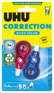 7003397-Article-pack-shot-front-straight-en-274-UHU-2X8M-L420-UHUCORRMICROROLLER-Rosa-Blau