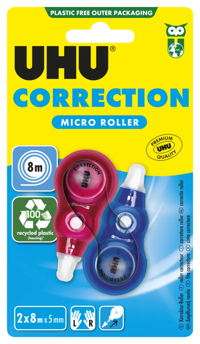7003397-Article-pack-shot-front-straight-en-274-UHU-2X8M-L420-UHUCORRMICROROLLER-Rosa-Blau