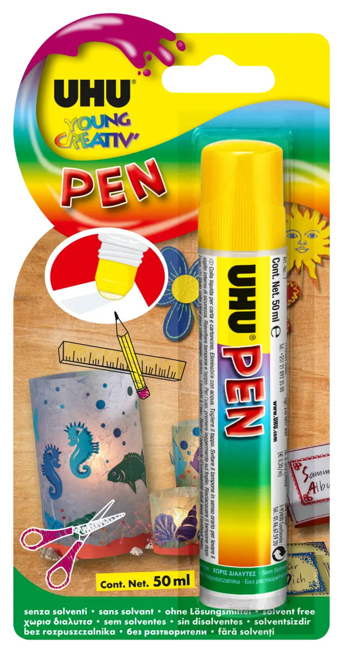 UHU Klebefix Papierkleber – 25 G, Lösungsmittelfrei, Leicht Abwaschbar, Mit Abzieher